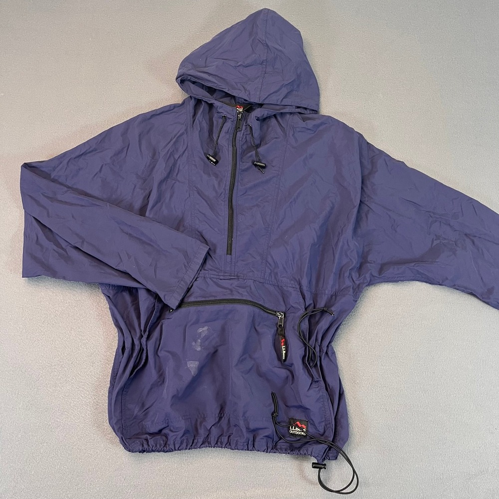 LL Bean Mountain Classic Anorak Jacket Windbreaker Mens Large Reg Blue RN 71341